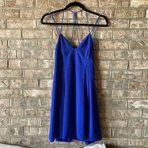 Express royal blue open back dress!